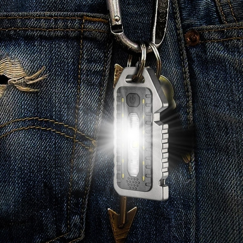 Đèn LED COB Mini Chống Thấm Nước Đa Năng Kèm Móc Khóa Tiện Dụng Cho Leo Núi / Cắm Trại