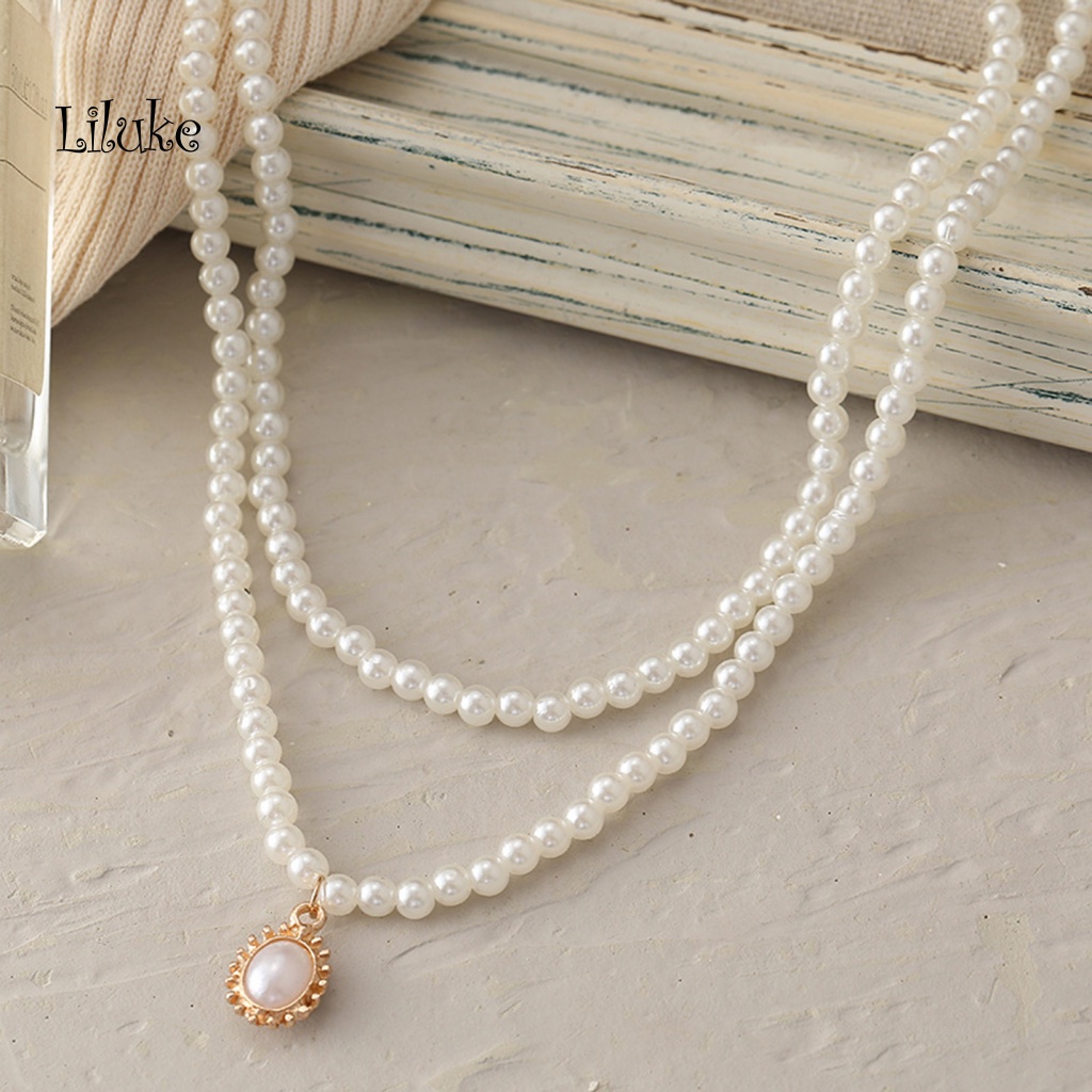 Vòng cổ Hợp Kim Trang Trí Hạt Nhiều Lớp Thời Trang Cho Nữ