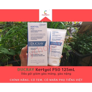 TEM CTY Ducray Kertyol PSO Shampoo 125mL - Dầu Gội Đầu Cho Gàu Mảng