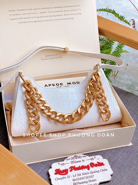 Túi vân rắn kẹp nách APEDBE xích đồng size 25 kèm hộp xịn ảnh thật | BigBuy360 - bigbuy360.vn