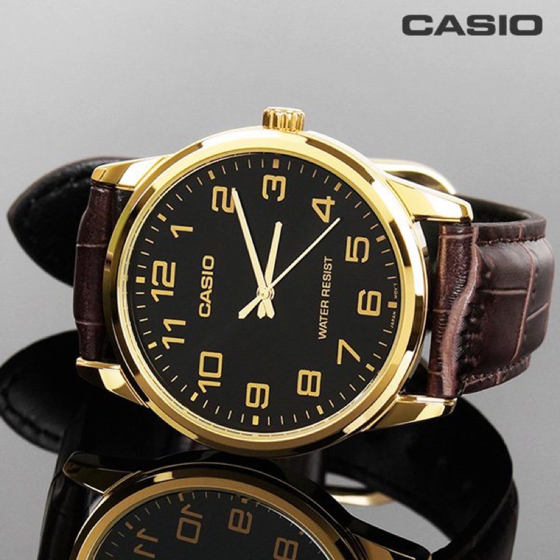 Đồng hồ nam dây da Casio chính hãng Anh Khuê MTP-V001GL-1BUDF