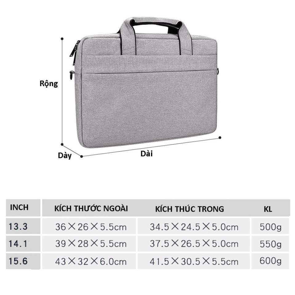 NDA Cặp đựng laptop Laptop, túi chống sốc Macbook nhiều ngăn, chống nước, có tay xách và quai mang 15.6, 14.1,13.3 inch  | BigBuy360 - bigbuy360.vn