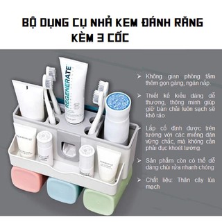 Bộ nhả kem đánh răng 3 cốc lúa mạch