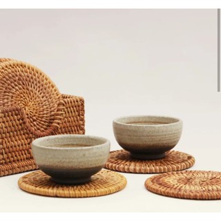 Lót ly,  lót chén bằng mây guột (10, 13,16cm)
