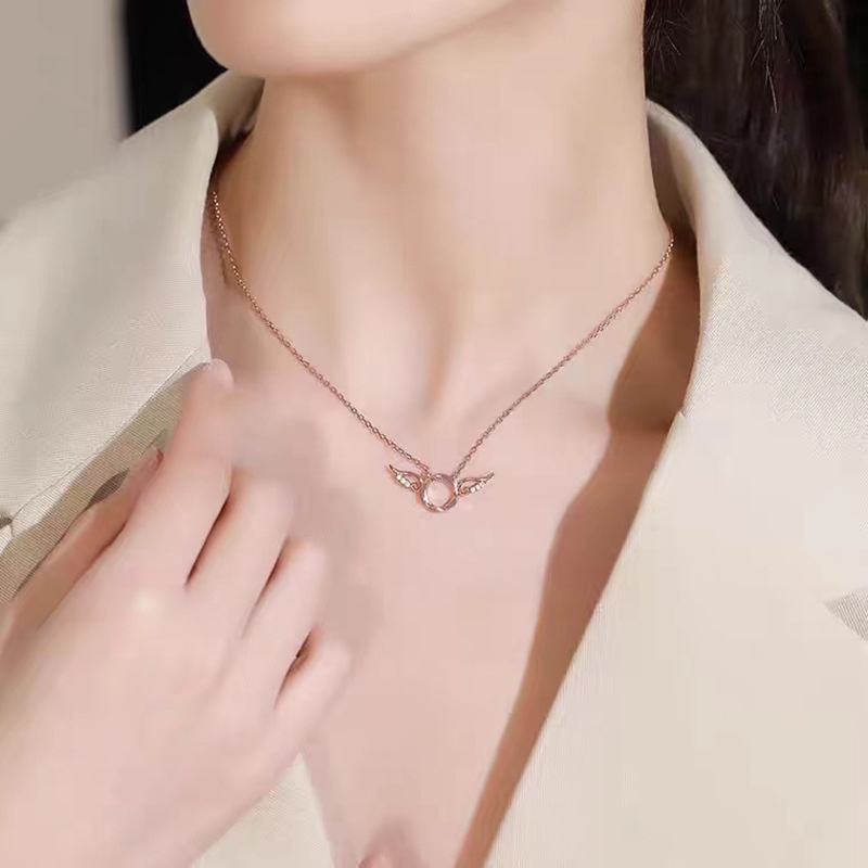 Vòng cổ Mặt Đôi Cánh Thiên Thần Đính Đá Pha Lê