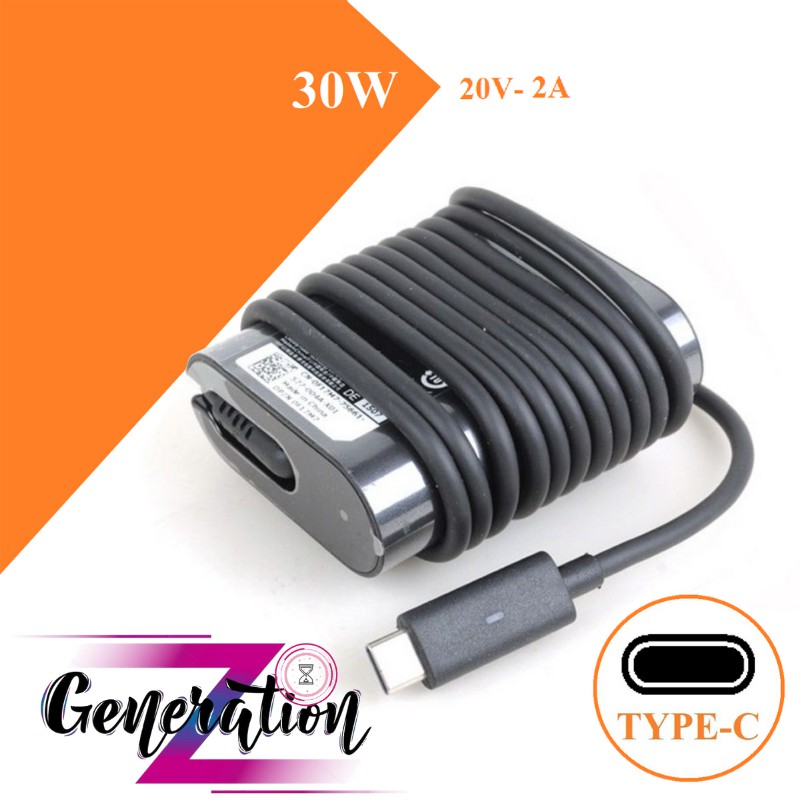BỘ SẠC LAPTOP DELL 20V- 2A (30W) CHÂN SẠC USB TYPE-C OVAN - ADAPTER LAPTOP DELL 20V- 2A (30W) USB-C OVAN
