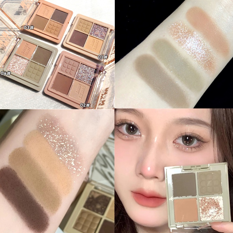 [Hàng mới về] Bảng phấn mắt SWEET MINT tông trà sữa 4 màu trang điểm tự nhiên xinh xắn