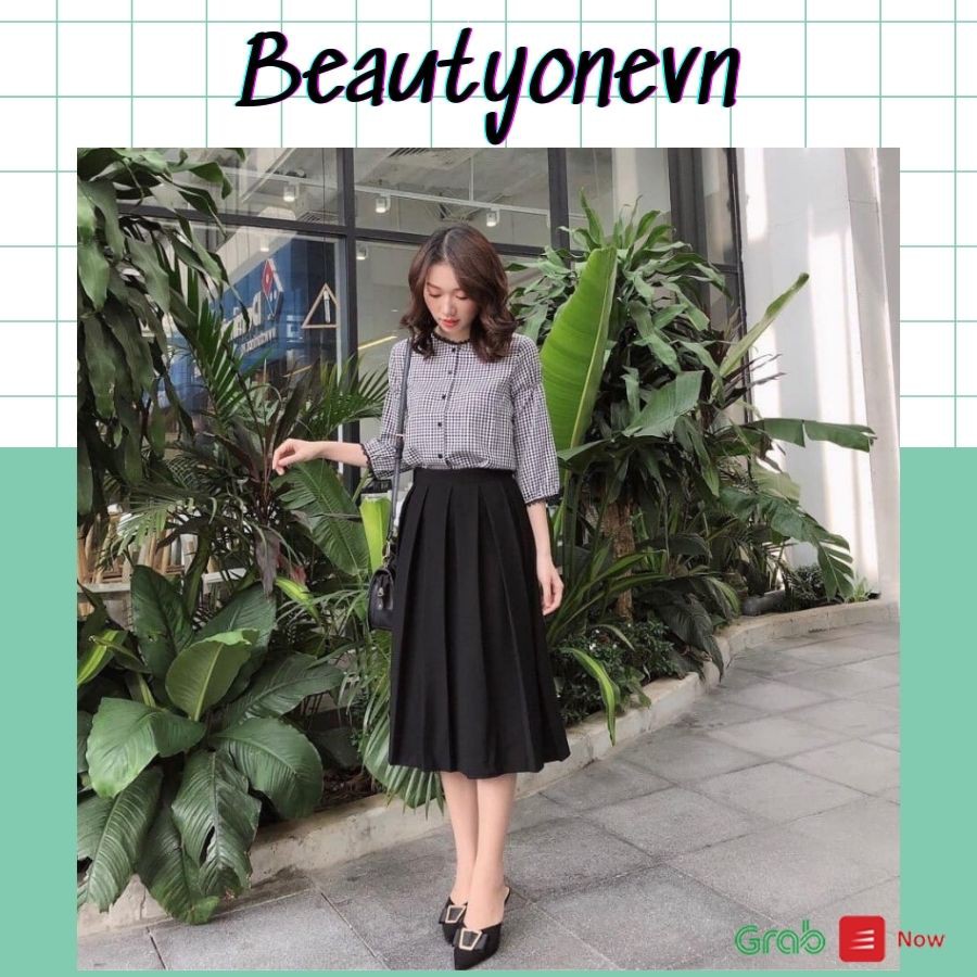 Chân Váy Công Sở Dài Qua Gối Chất Liệu Tuyết Mưa Mềm Mịn, Không Nhăn phù hợp đi làm (Hàng có sẵn)