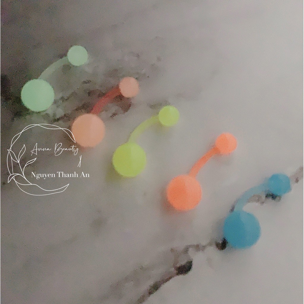 Khuyên rốn dạ quang nhựa JOLLY nhiều màu sắc