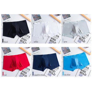 (Che tên SP) Quần lót nam - quần boxer lụa nam không đường may, thoáng khí, thấm hút mồ hôi