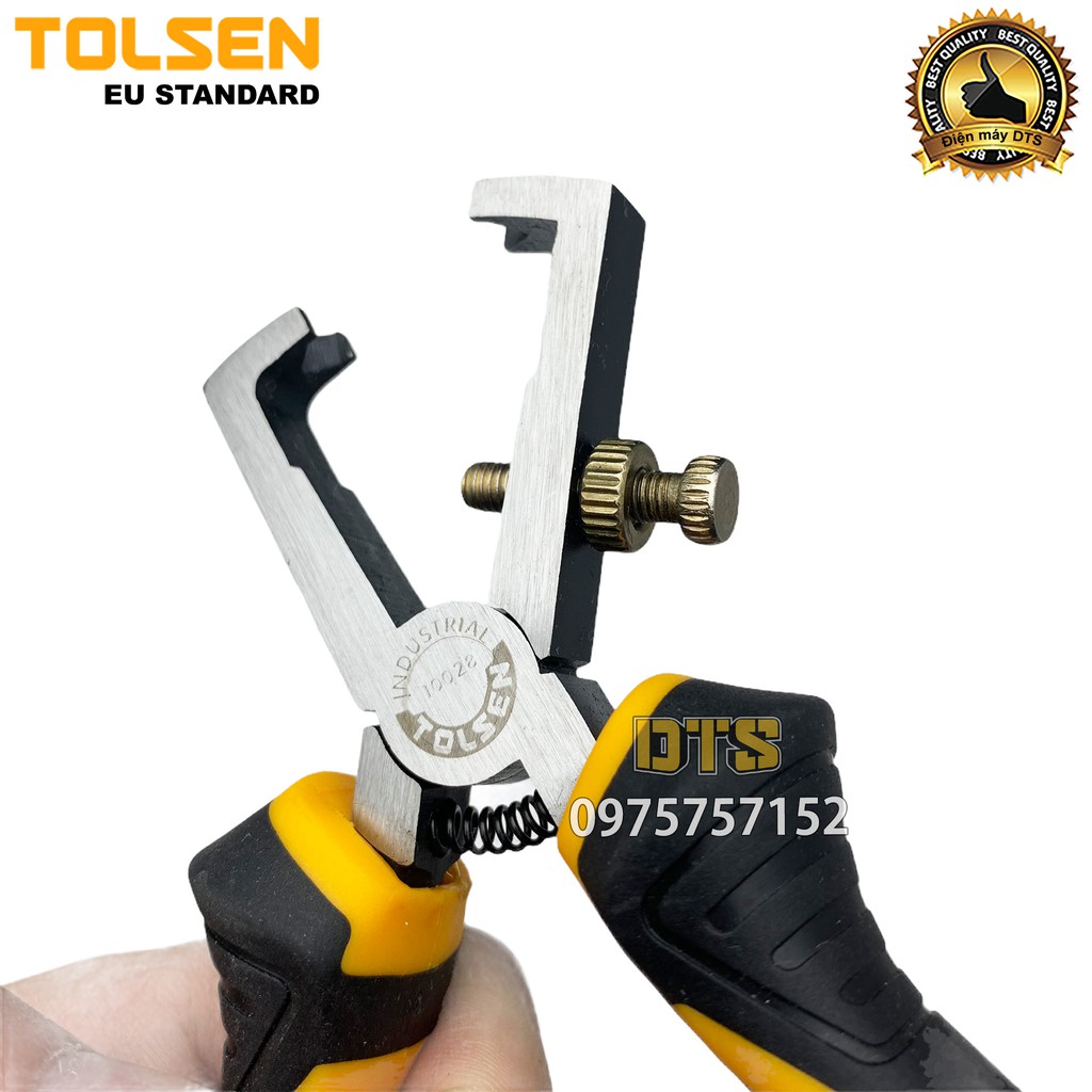 Kìm tuốt dây điện công nghiệp TOLSEN 6 inch/ 160mm thép CR-V cao cấp siêu bền, dễ sử dụng – Tiêu chuẩn xuất khẩu Châu Âu