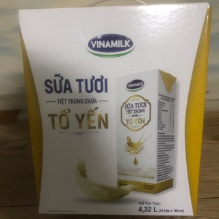 (Giá tốt) Sữa tươi tiệt trùng Tổ Yến 180ml date 10/4/2022