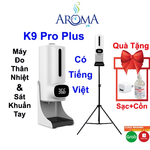 MÁY ĐO THÂN NHIỆT k9 pro plus KIÊM XỊT SÁT KHUẨN TAY TỰ ĐỘNG | MÁY KHỬ KHUẨN XỊT RỬA TAY KHỬ TRÙNG BẢO VỆ SỨC KHỎE.