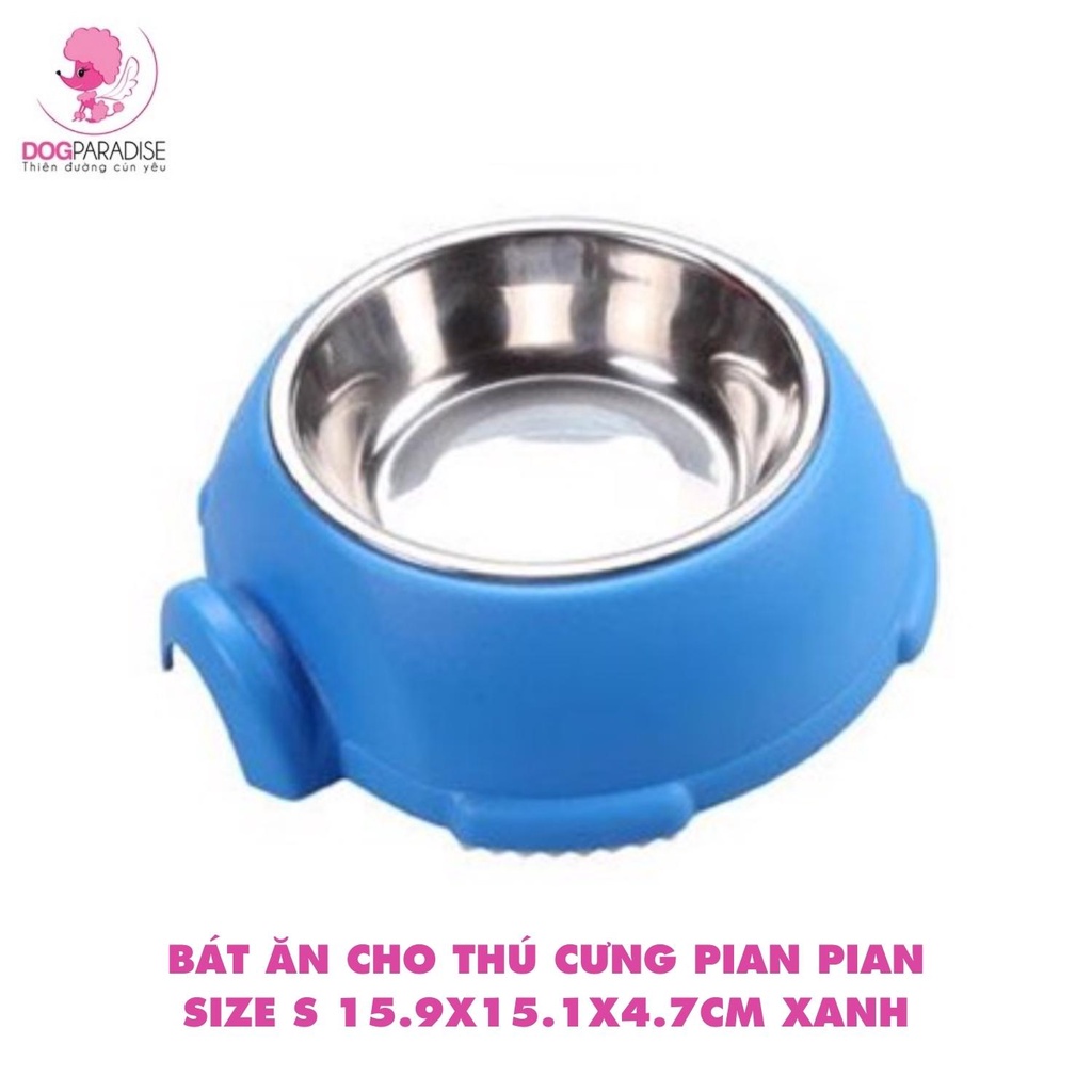 Bát ăn cho thú cưng Pian Pian có tay cầm đáy chống trượt size S 15.9x15.1x4.7cm - Dog Paradise