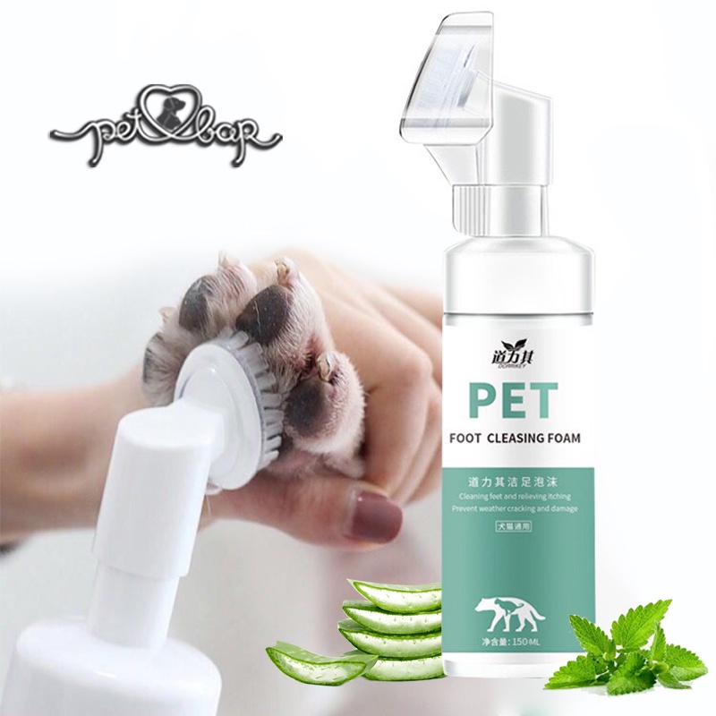 Dung dịch rửa bàn chân cho thú cưng Dorrikey chai 150ml kèm bàn chải giúp làm sạch sâu và dưỡng ẩm hiệu quả