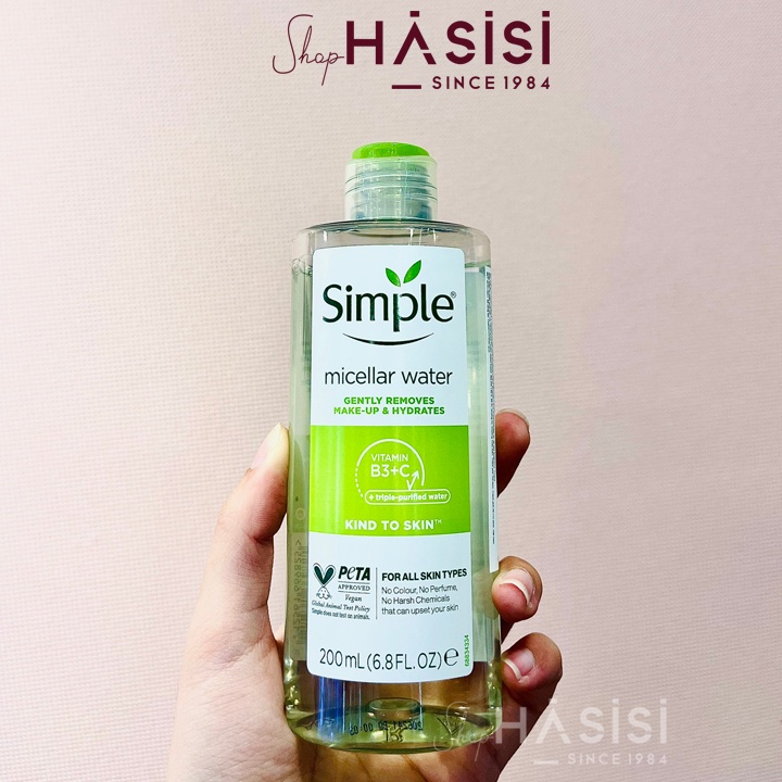NƯỚC TẨY TRANG SIMPLE - Skin Micellar Cleansing Water 200ml (Xanh Lá)