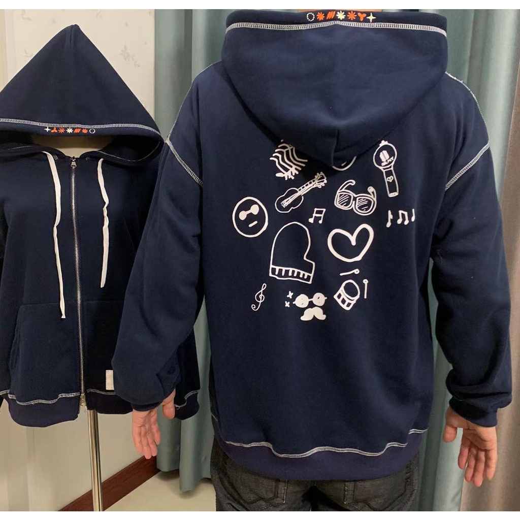 Áo Khoác Hoodie Dáng Rộng Chất Liệu Cotton Có Khóa Kéo Phong Cách Thời Trang Hàn Quốc 2022