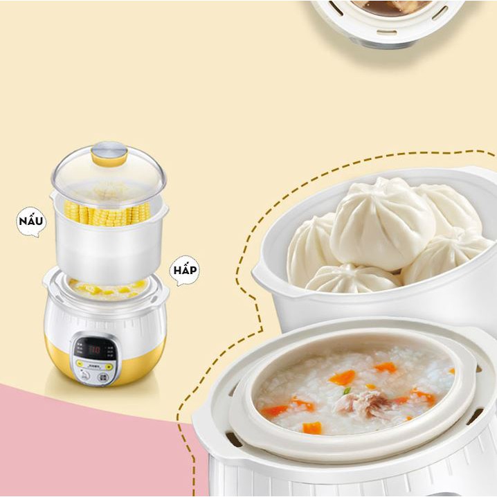 [CHÍNH HÃNG] Nồi nấu cháo cho bé, nồi ninh hầm đa năng cho bé BEAR DDZ-B08C1 Dung Tích 0,8L - CÓ HDSD TIẾNG VIỆT