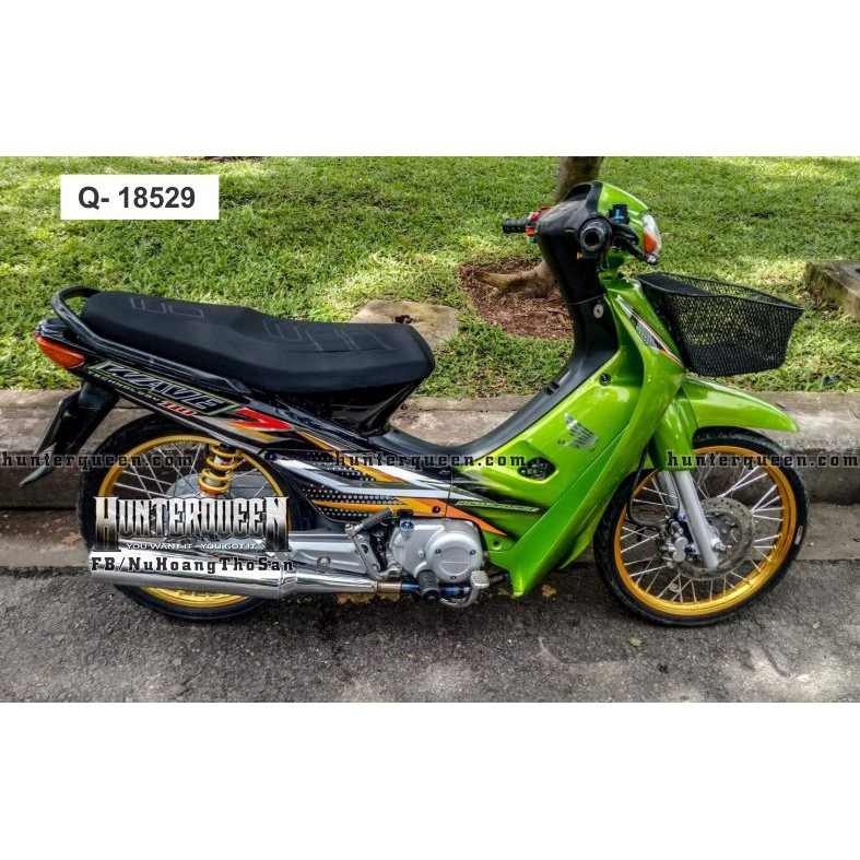 TỔNG HỢP tem rời WAVE đời đầu, đen xanh lá, vuốt qua để xem tiếp. Thiết kế theo yêu cầu, sắc nét, bền màu.