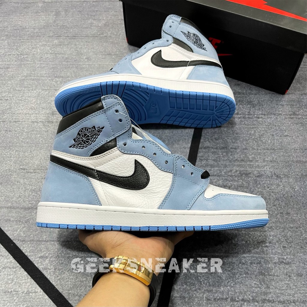 [GeekSneaker] Giày Nguyên Bản - SC Jordan 1 Retro High White University Blue Black | BigBuy360 - bigbuy360.vn