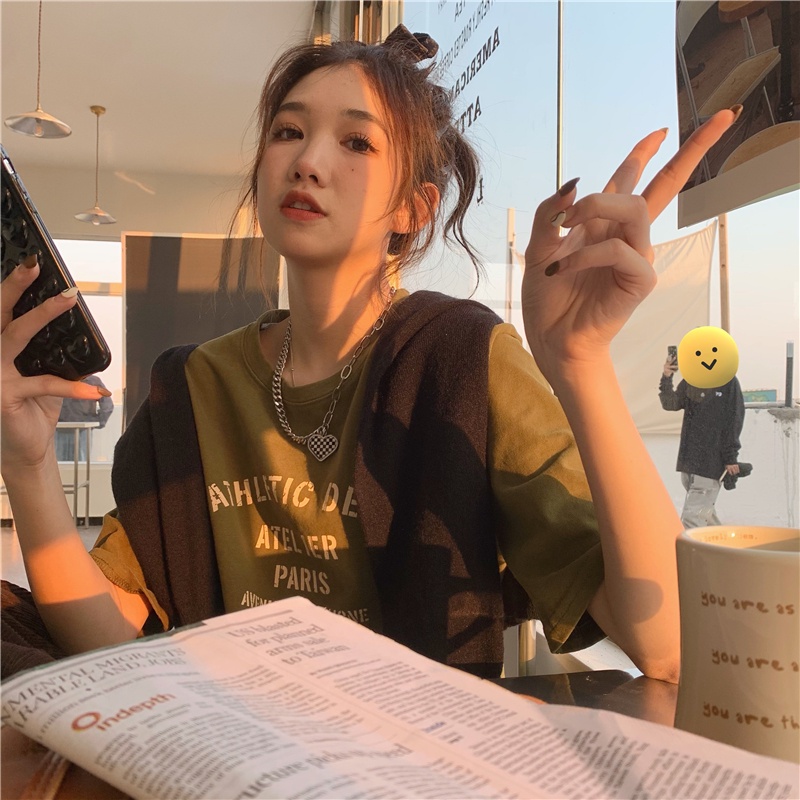 Áo Thun Ngắn Tay Dáng Rộng Thời Trang Mùa Hè Mỹ Dành Cho Nữ