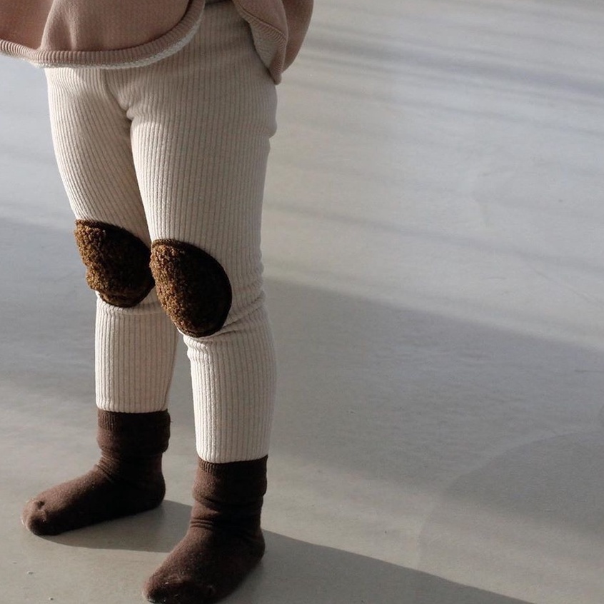 Quần Legging Thun Gân Đệm Đầu Gối Cho Bé 5-15kg