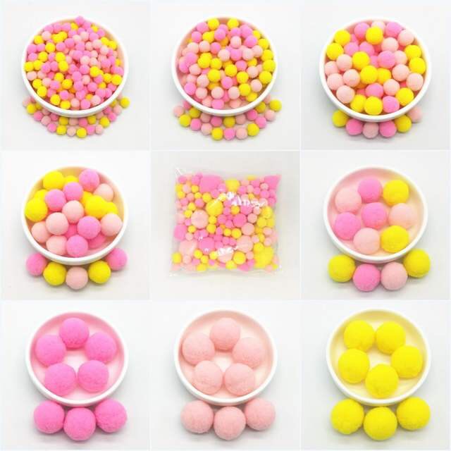 Pompom hỗn hợp nhiều màu nhiều size  - pom pom trang trí