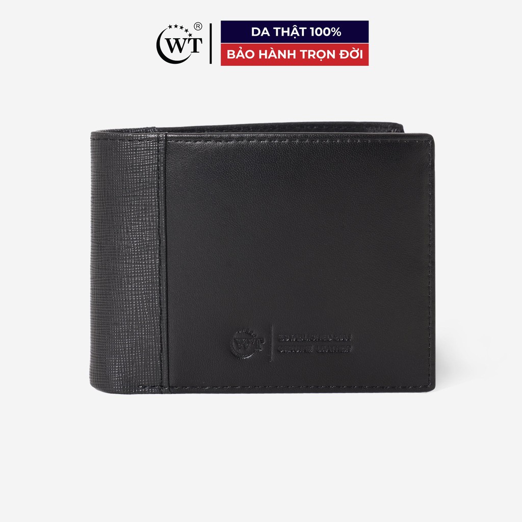 Ví Da Nam Da Dê Phối Da Bò Cao Cấp Màu Đen WT Leather 010098802