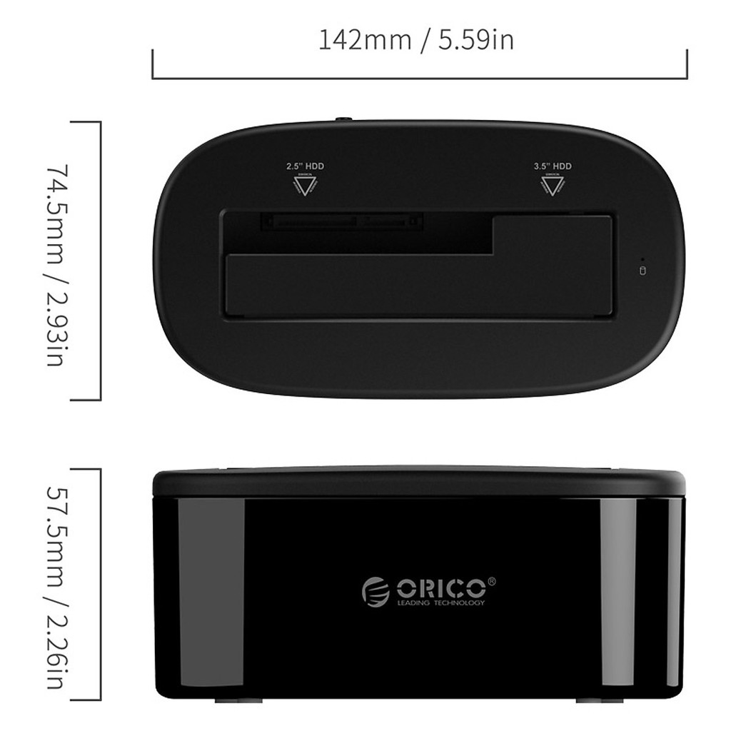 Dock ổ cứng USB 3.0 Orico 6218US3 - Hàng Chính Hãng Viscom BH 1 năm