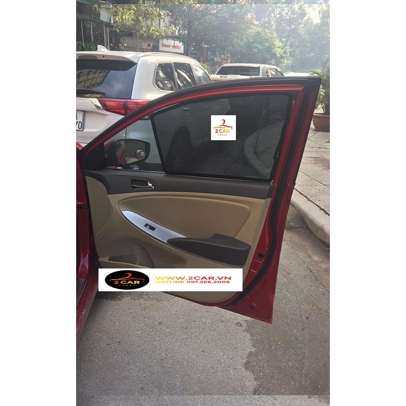 [Rèm loại 1] Rèm che nắng xe Hyundai Accent blue 2010-2016 Sedan có hút nam châm cao cấp