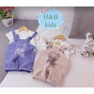 Yến cho bé,yếm bé trai bé gái bộ quần yếm kèm áo thun cho bé gái