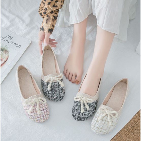 XGA090 Giày búp bê ren cói phong cách Nhật Bản xinh xắn (HÀNG ORDER)