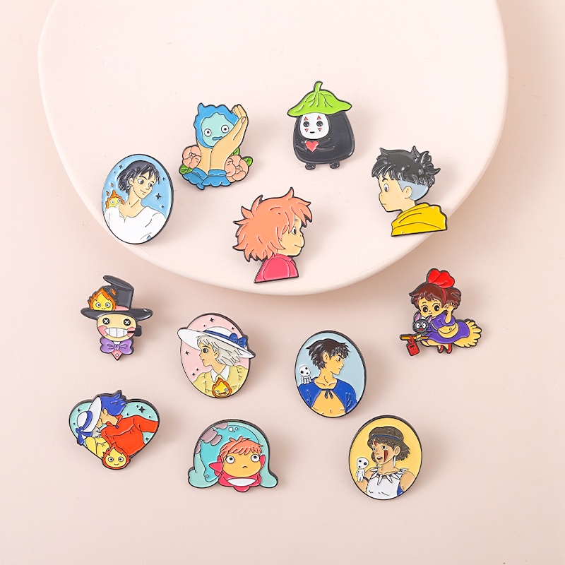 Ghim cài áo MISS ZOE hình hoạt hình Mononoke Chihiro Haku Totoro dễ thương