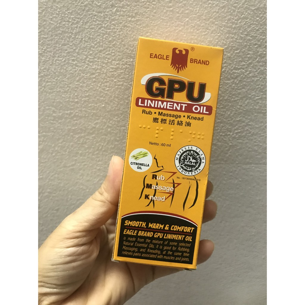 Dầu xoa bóp GPU Liniment Oil 60ml Indonesia