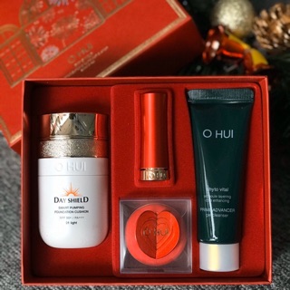 [Phiên Bản Đặc Biệt] Bộ Phấn nước chống nắng và Son môi OHUI Day Shield Smart Pumping Foundation Cushion Special Set