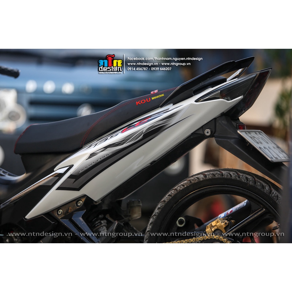 Tem rời exciter 135 lc trắng đen v7 mẫu thực tế , tem 3 lớp cao cấp không bay màu