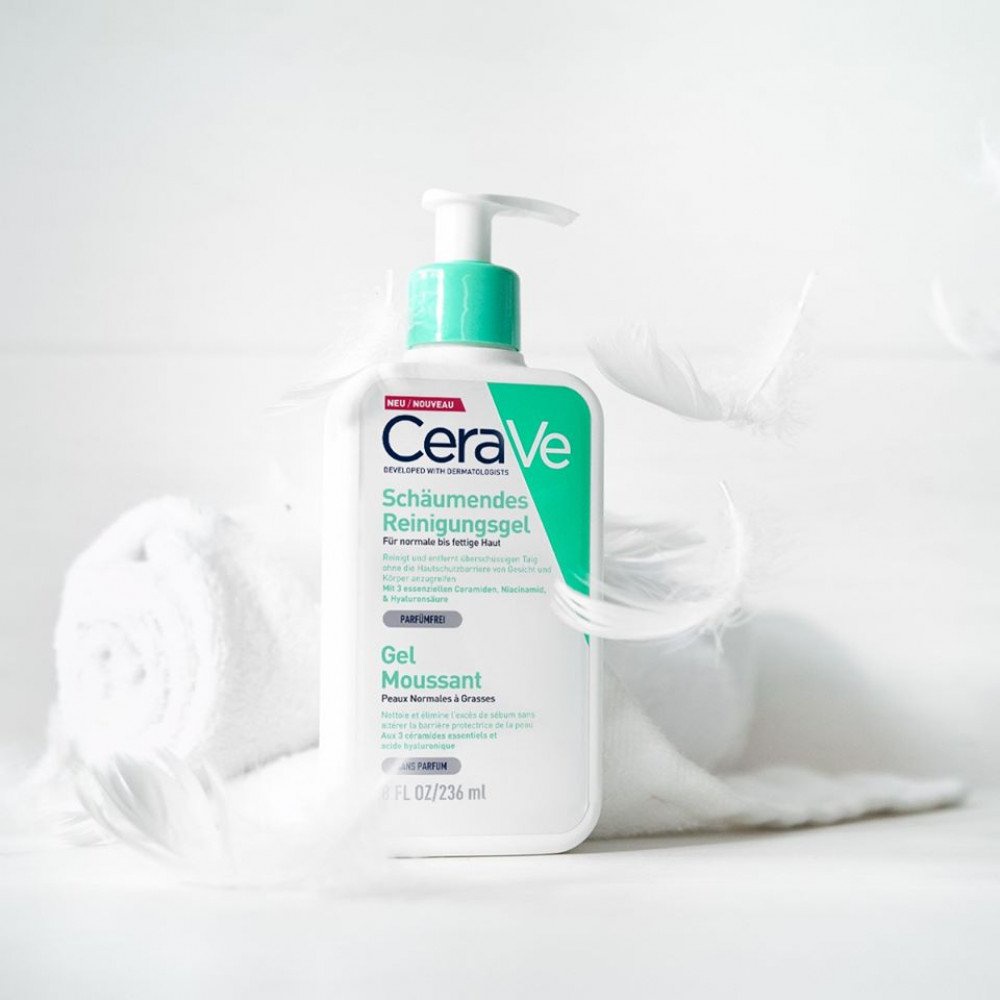 Sữa rửa mặt dịu nhẹ Cerave Foaming Facial Cleanser cho da dầu da khô &amp; da nhạy cảm 236ml