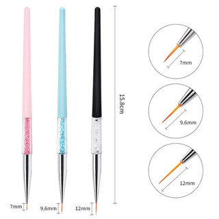 Set cọ nét 3 cây cao cấp - cán pha lê