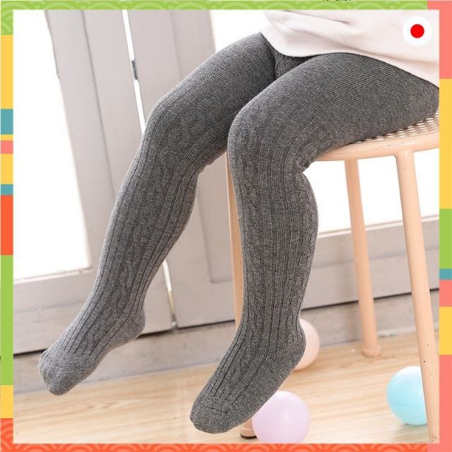 Quần tất liền bàn Quảng Châu, màu trơn vân cho bé gái 3 tháng- 6 tuổi