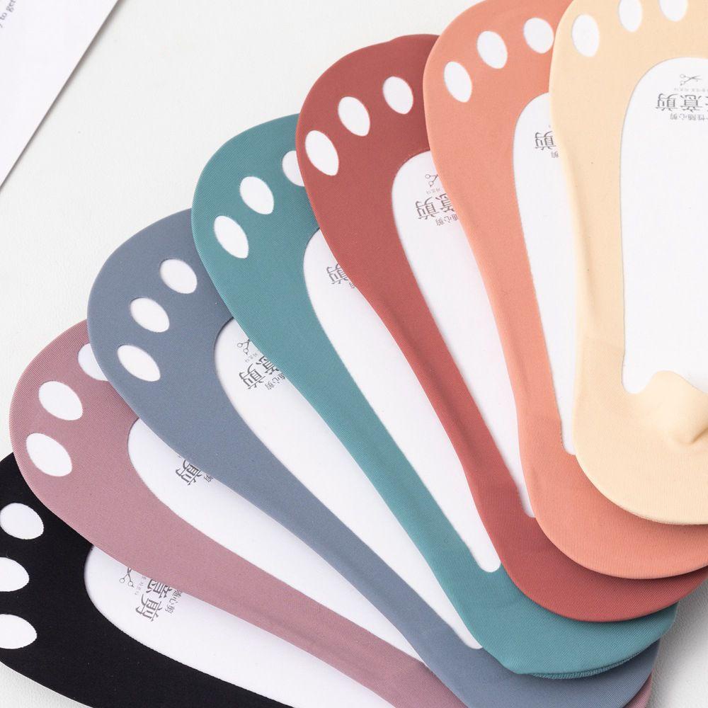 Vớ Xỏ Năm Ngón Bằng Lụa Lạnh Mềm Mại Thoáng Khí Màu Kẹo Đơn Giản Dành Cho Bạn Nữ Vanes