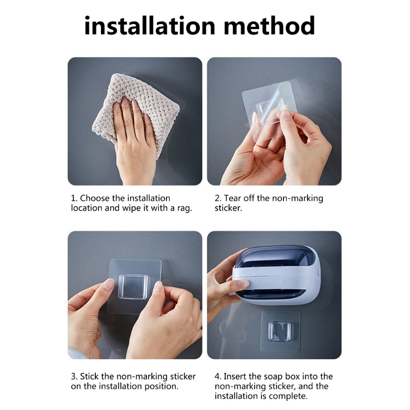 Giá Đỡ Xà Phòng Gắn Tường Nắp Lật Thoát Nước Chống Bụi Chống Rò Rỉ Dễ Lắp Đặt