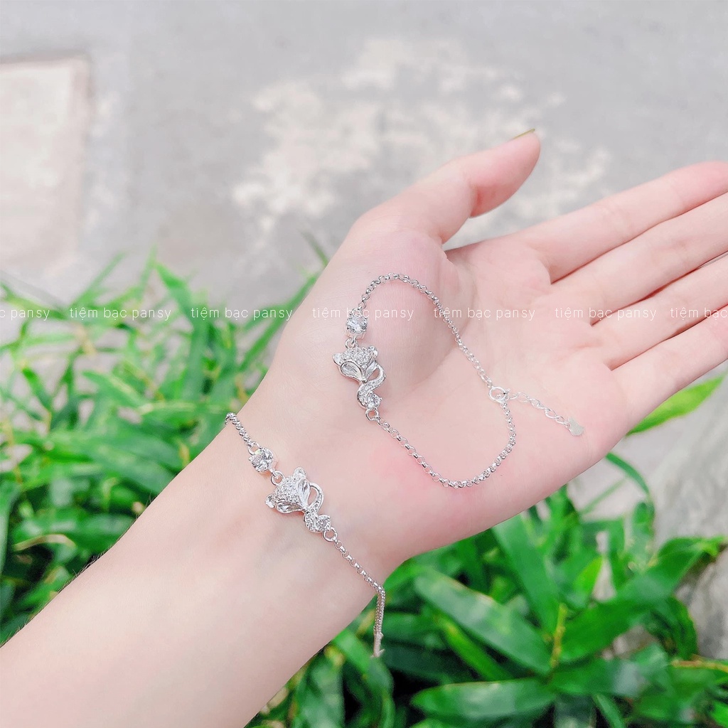Lắc tay bạc nữ PANSY hồ ly tình duyên, vòng tay thời trang bằng bạc ta 925 cao cấp