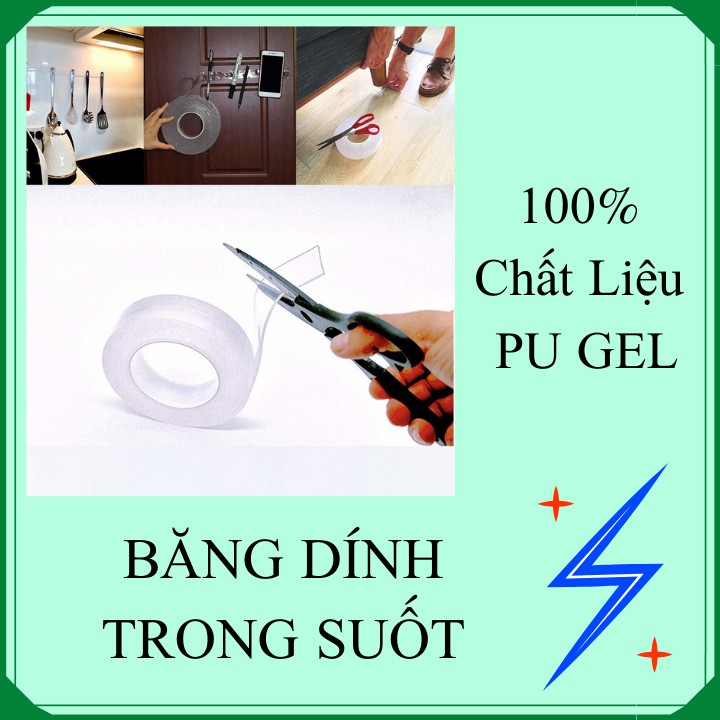 Băng Dính Ma Thuật Trong Suốt 3M Siêu Dính Trên Mọi Chất Liệu, Tái Sử Dụng Nhiều Lần