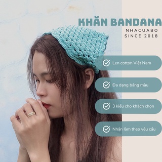 Khăn Bandana Đội Đầu Bằng Len Móc Thủ Công
