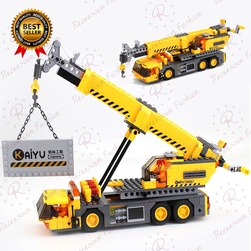 Bộ đồ chơi xếp hình Lego 380 miếng mô hình cần cẩu cho bé