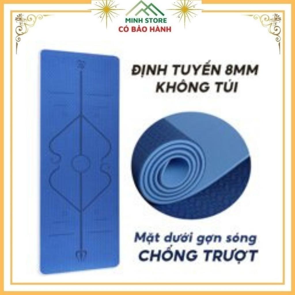 Thảm Tập Yoga [ TẶNG TÚI ] 6mm 8mm Định Tuyến 2 Lớp TPE Cao Cấp Chống Trượt