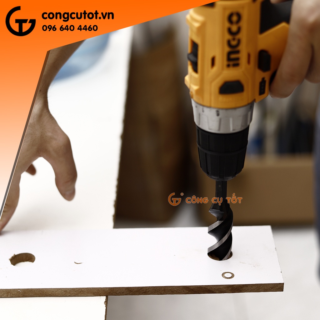 Mũi khoan gỗ xoắn ốc mũi vít 3 cạnh cắt Onishi chuôi lục 6 ly Ø22 x 120 x 70mm