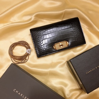 (AUTH-CÓ BILL) VÍ ĐEO CHÉO CHARLES & KEITH 19CM