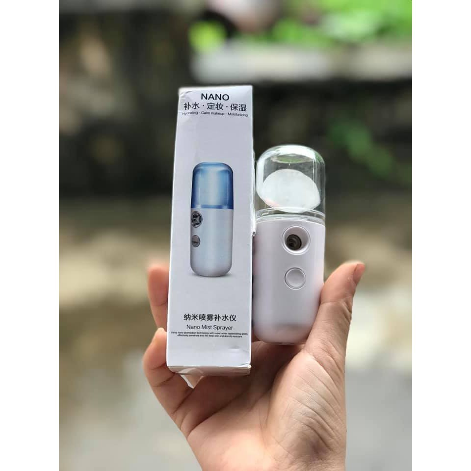 Máy Phun Sương Xông Hơi Mặt NaNo Mini Cầm Tay Hỗ Trợ Dưỡng Da Cấp Nước Tối Đa - Loại xịn