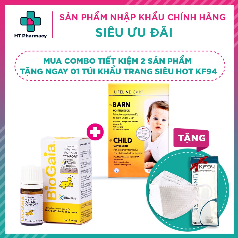 Dầu cá kim cương DHA và vitamin D3 + Biogaia Protectis Drops 5ml